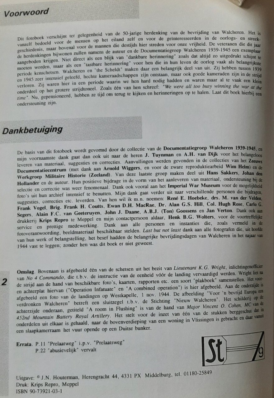 Walcheren bevrijd, november 1944, door J.N. Houterman