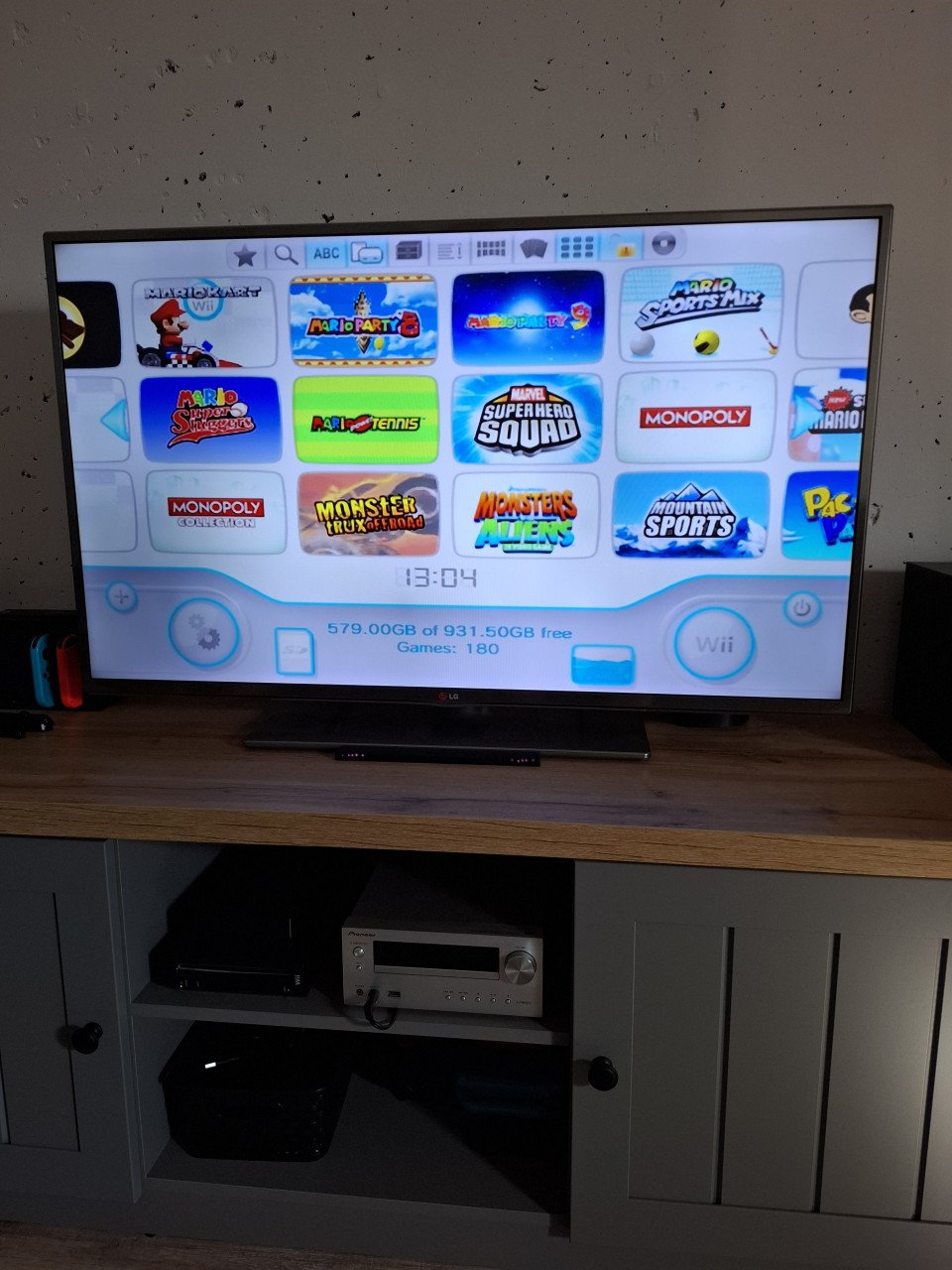 Wii gesoftmod met HD (1tb), 180 games