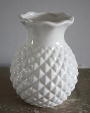 Witte stenen bloempot vorm ananasvorm