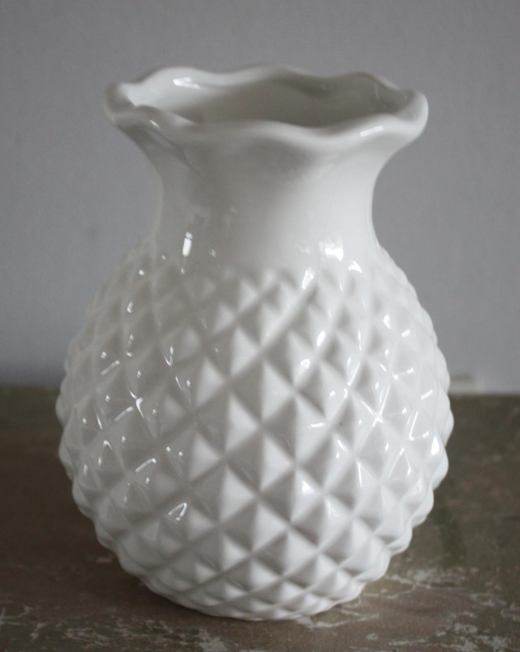 Witte stenen bloempot vorm ananasvorm