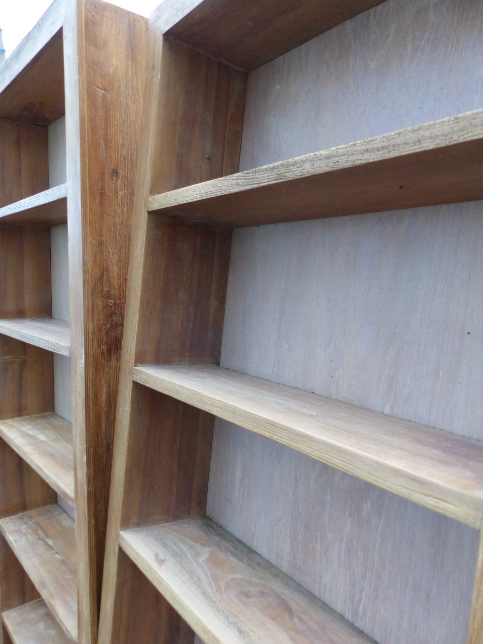 Boekenkast vitrinekast teakhout 2 stuks 60b16d201hoog hangkast
