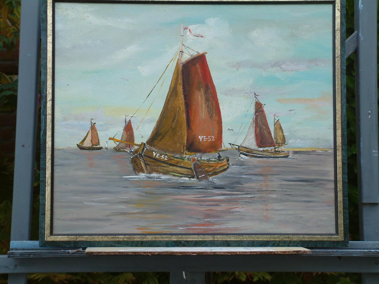 Div schilderijen  oude visserij en iets met het water of aan de kade