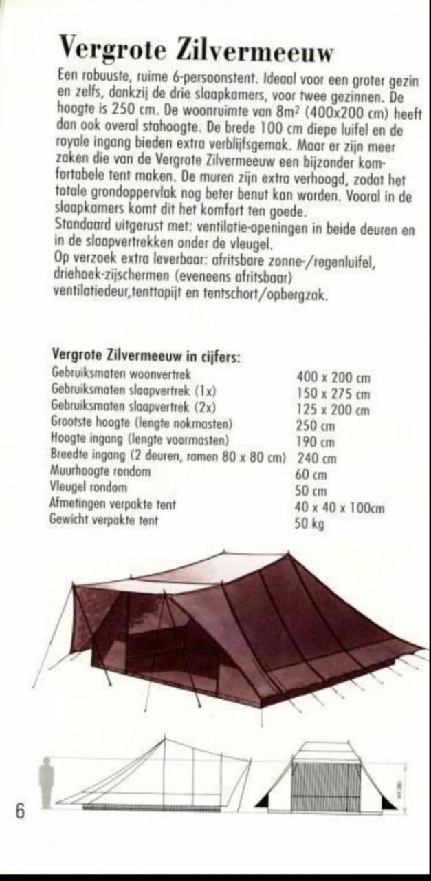 De waard tent vergrote zilvermeeuw met dicht te ritsen luifel