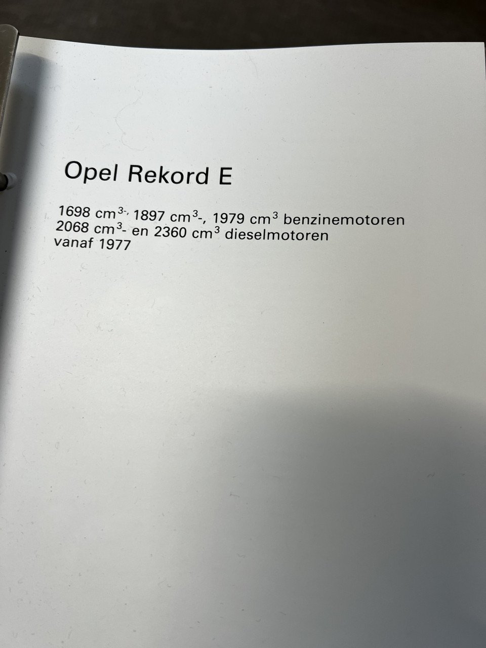 Opel werkplaats handboek kadett Rekord Manta Ascona