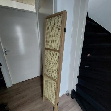 Houten kamerscherm met webbing