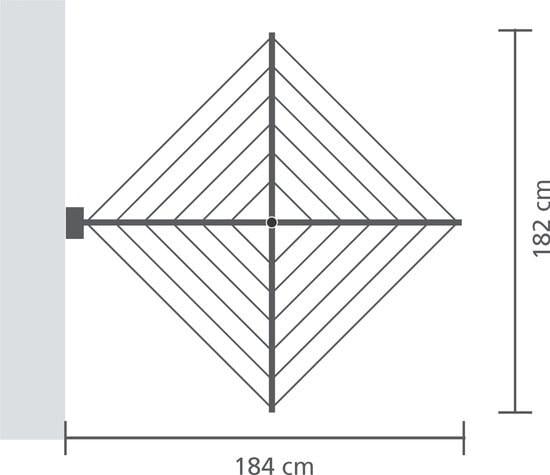 TE KOOP   Brabantia muur Wanddroogrek  24 m - Metallic Grey  € 50.00
