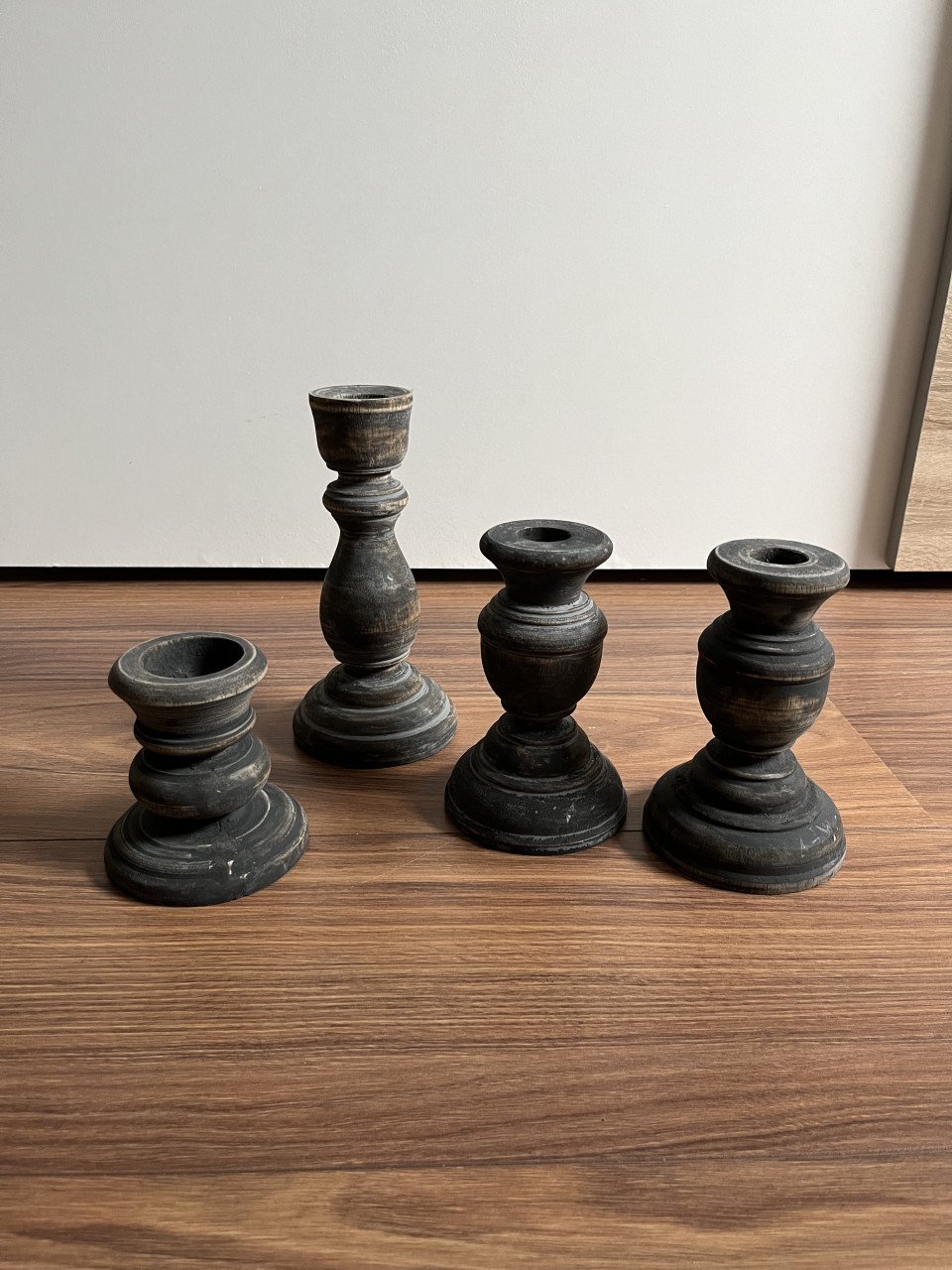 Houten kandelaars