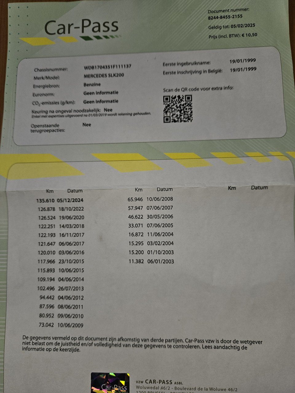 Mercedes SLK 200 met 135.839 km aantoonbaar en nieuwe APK !