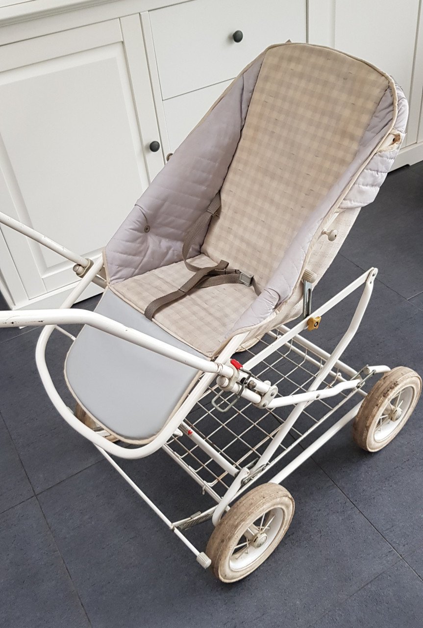 Vintage combi kinderwagen/wandelwagen met toebehoren, merk Koelstra