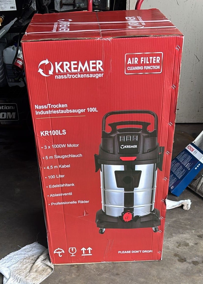 Nieuw Kremer KR100LS industriële stofzuiger