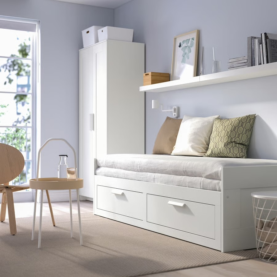 Brimnes bed bank met 2 lades