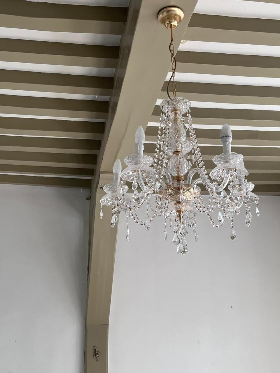 2 xCrystal Chandeliers 5 lamp & 4 lamp - will sell together or seperately