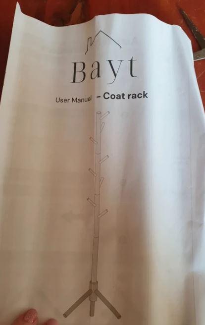 Bayt staande kapstok – 8 haken | bruin | Houten garderoberek | nieuw