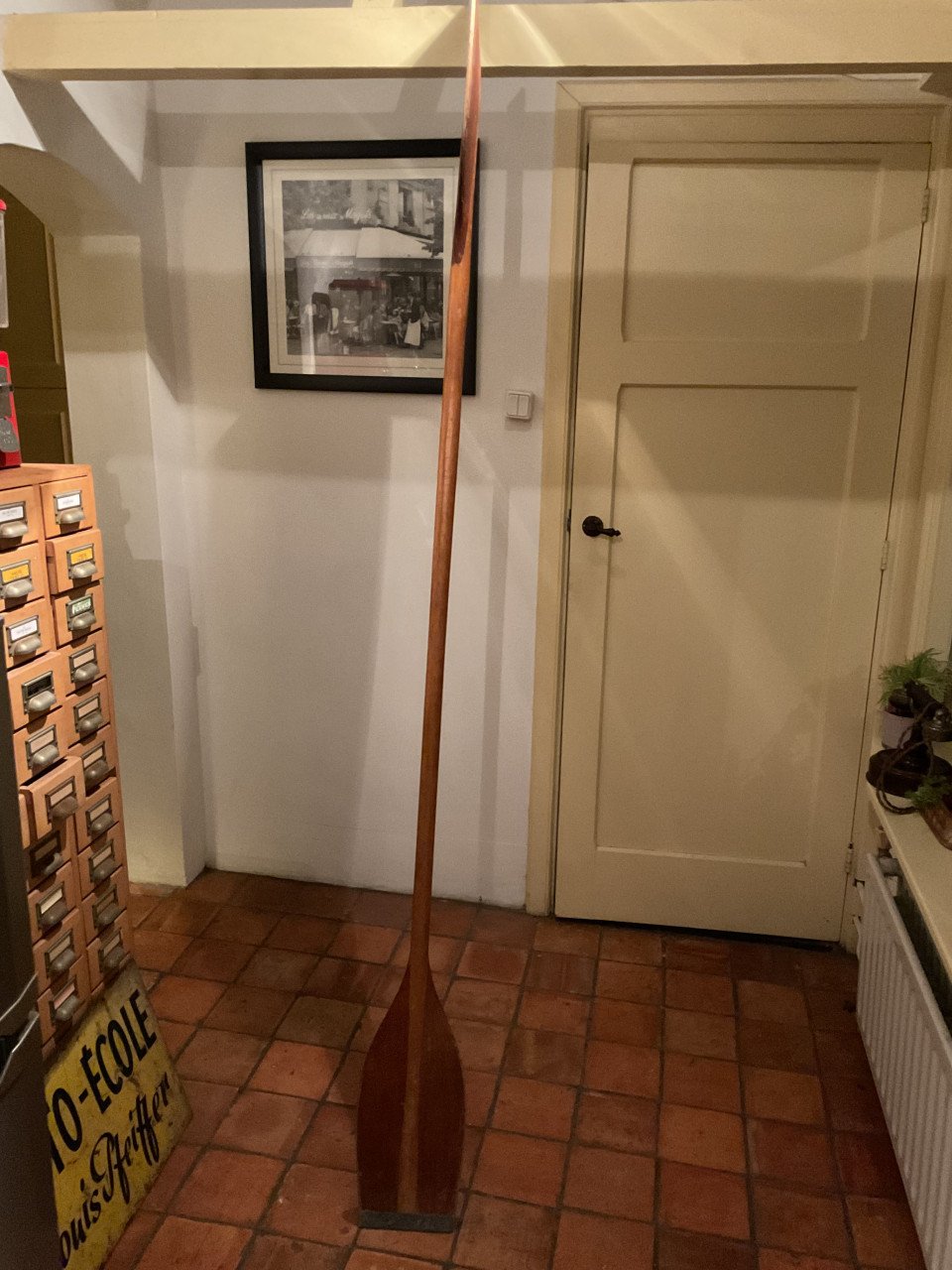 Vintage houten roeispaan