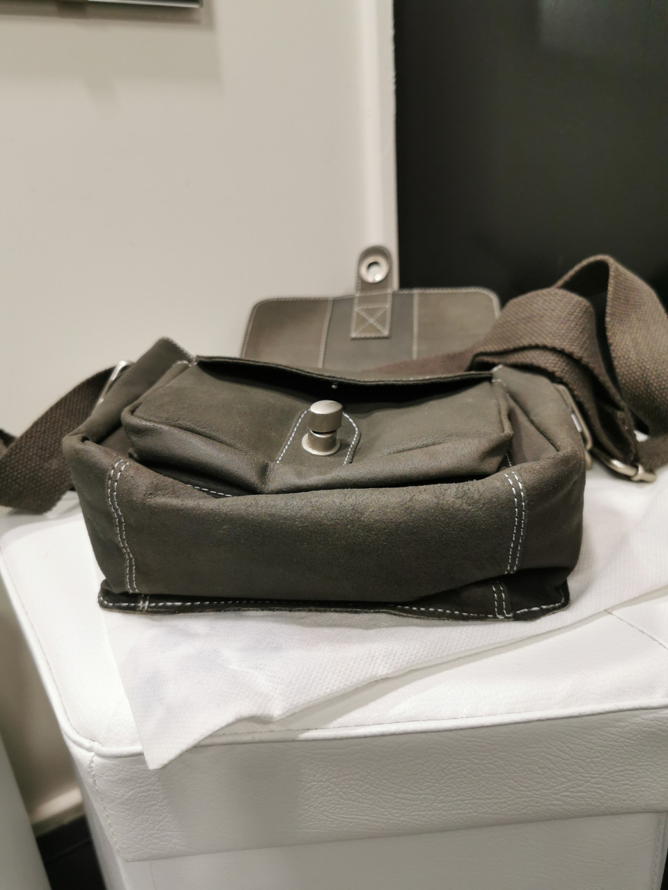 Bull & Hunt messengerbag - leer