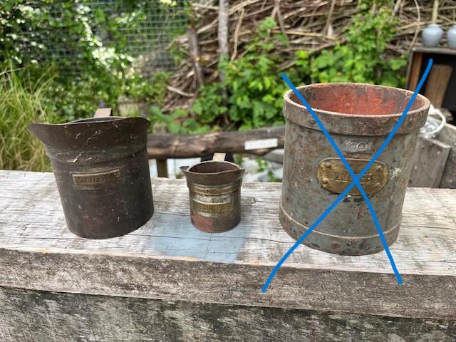 Maatbekers metalen antiek