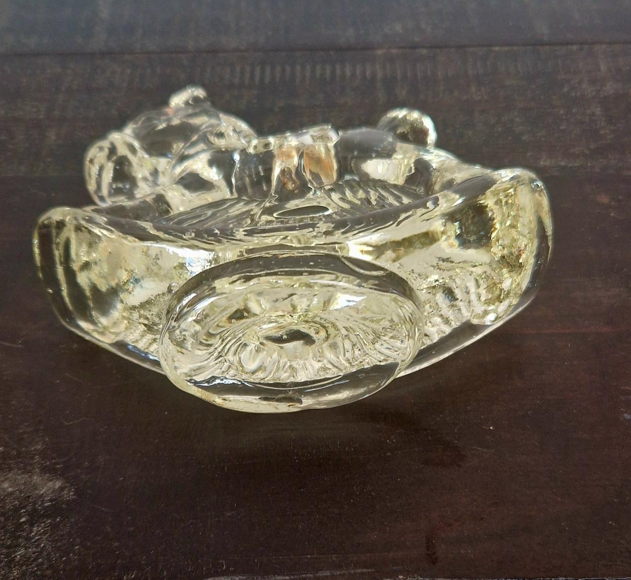 Vintage glazen kaarsenhouder hobbelpaard