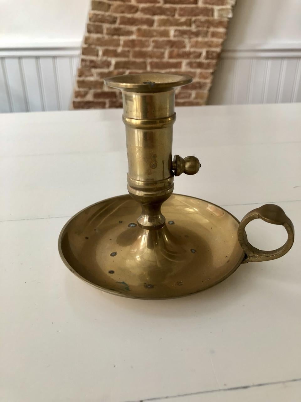 Mooie brocante messing blaker met schuif