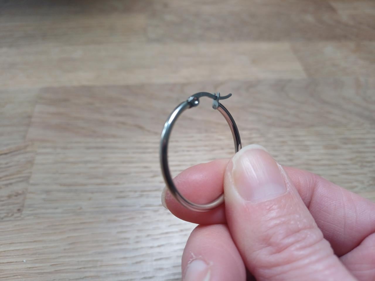 Nieuwe zilveren oorbellen/ringen 3 cm, staal