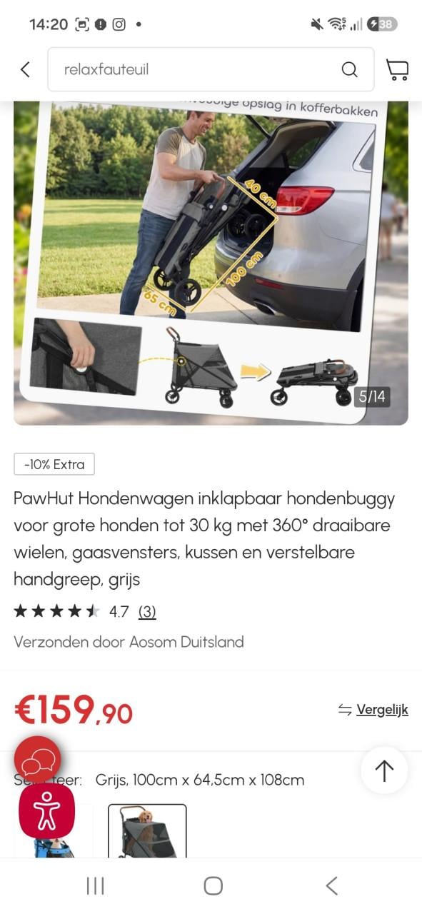 Nieuw‼️Pawhut Hondenwagen D00-163V00GY