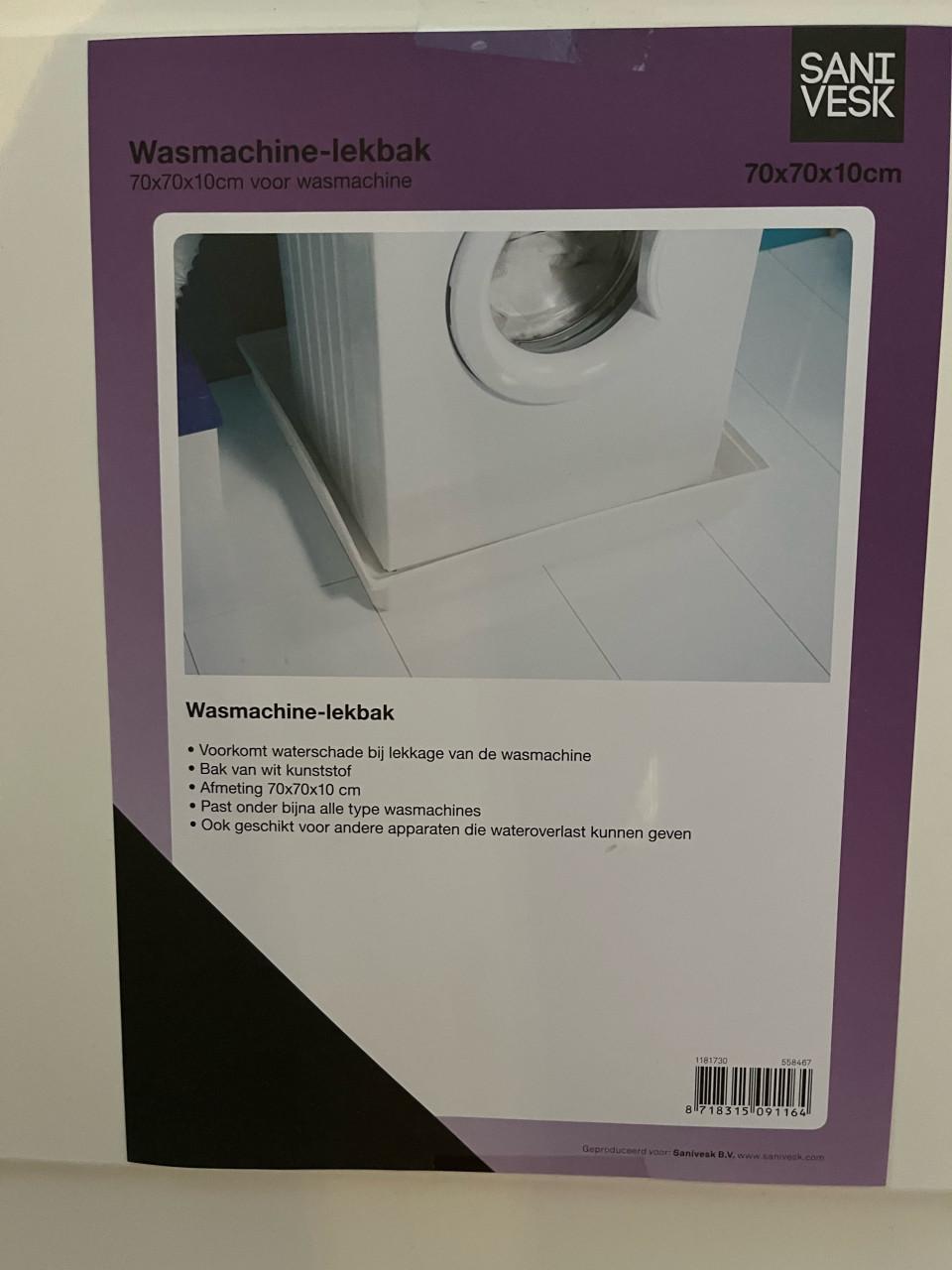 Lekbak voor onder de wasmachine