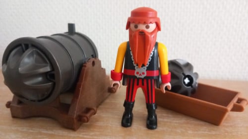 Playmobil soldaat met kanon en kogelvoorraad