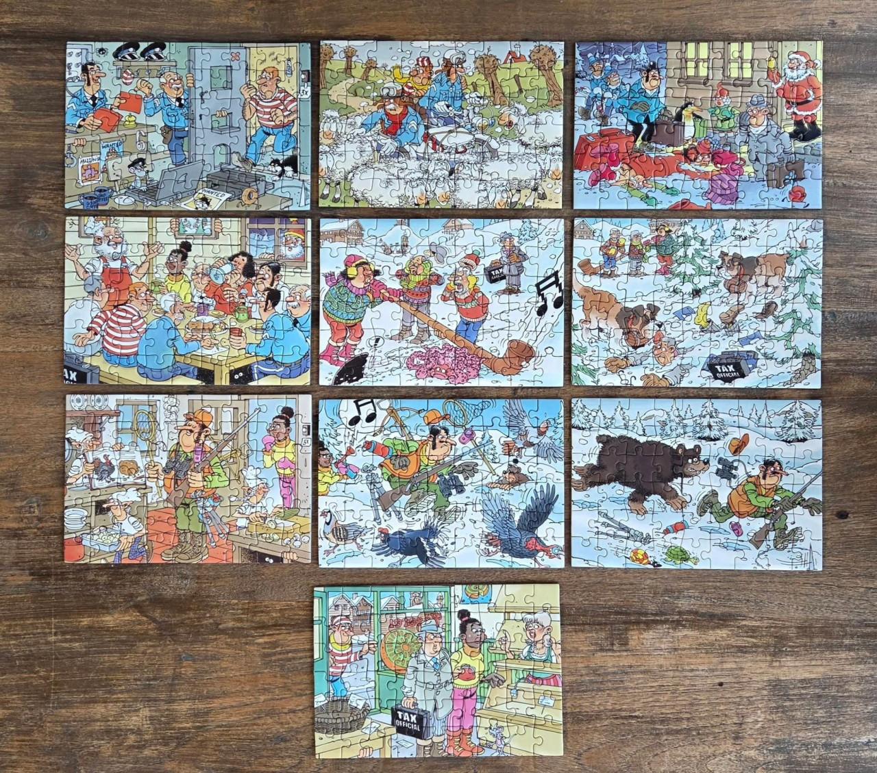 🎅 Jan van Haasteren Adventkalender (V), gevuld met 24 puzzels 54 stukjes.