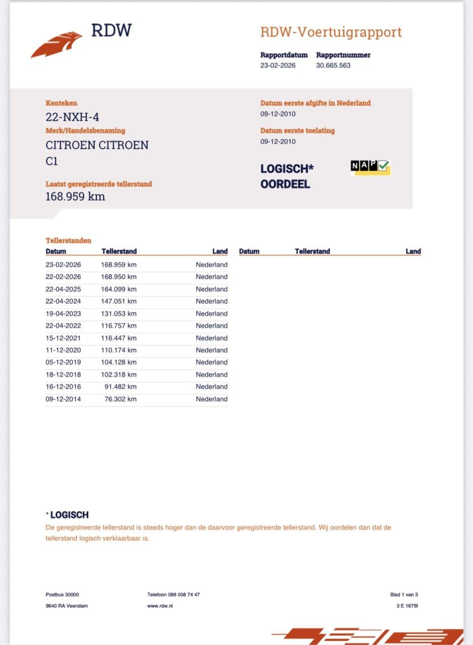 Citroën C1 1.0i 68PK 5D 2010 Zwart | NAP | NIEUWE APK!