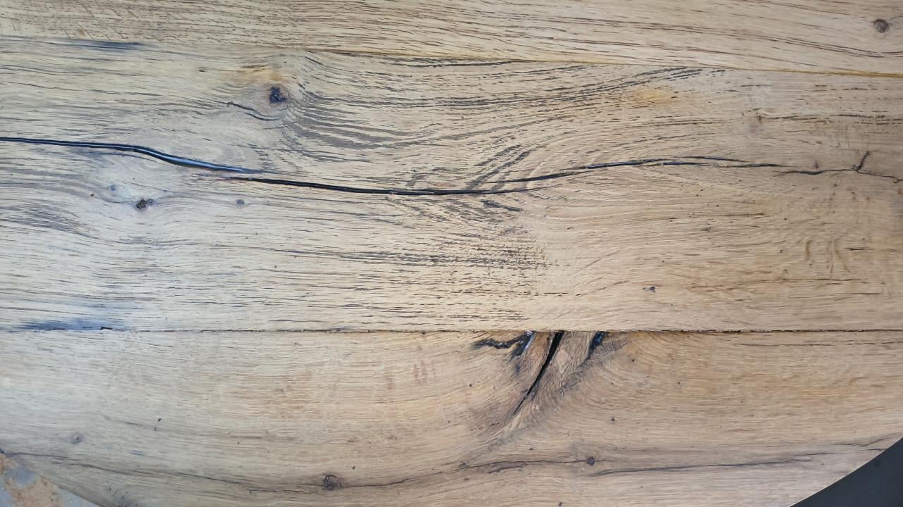 Ronde tafel van Originele Wagonplanken (ø130 cm)