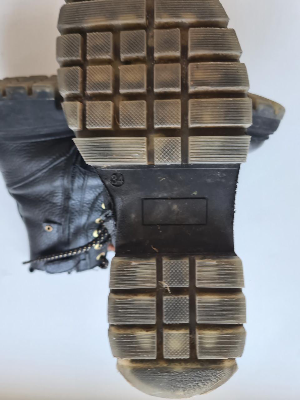 Develab zwarte leren veterboots met rits Maat 34