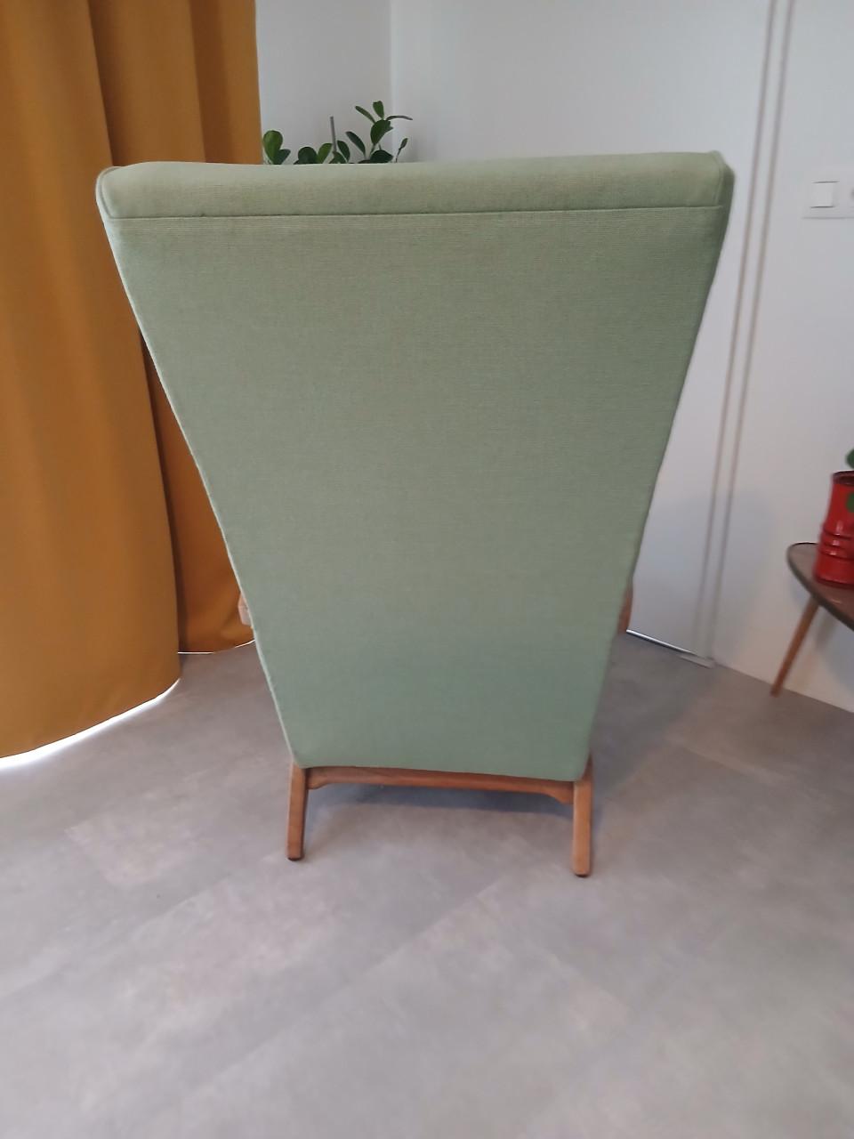 Te koop mooie groene fauteuil uit de jaren 60
