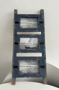 Rustiek houten fotolijst in trapvorm
