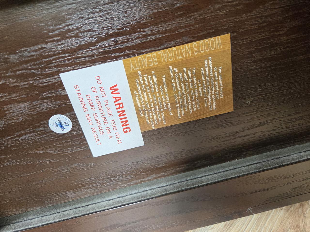 Visgraat salontafel met metalen frame – donker hout