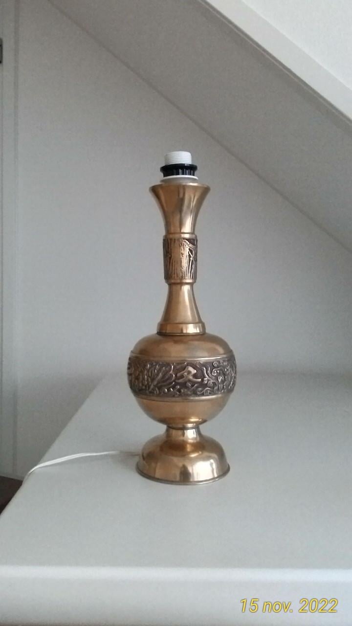 3 koperen vintage tafellampen