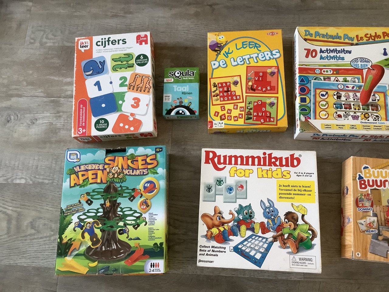 Diverse Kinder Spelletjes, Squla, Rummikub Kids, Apenspel, Buurman&Buurman