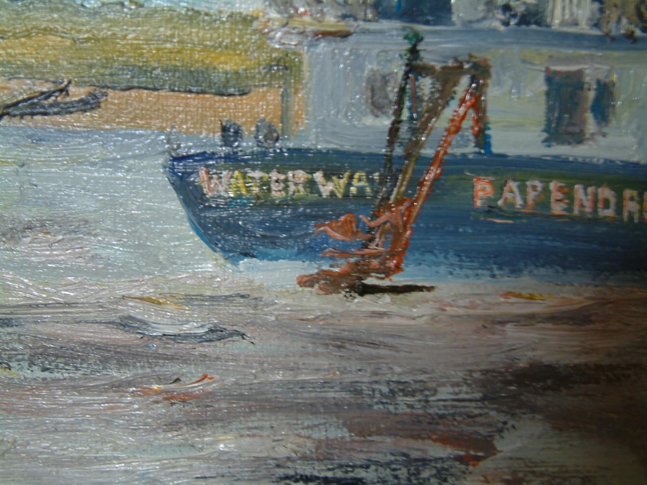 Opspuiten strand   60 x80 cm  jac Caljouw  schilderijen  Arnemuiden