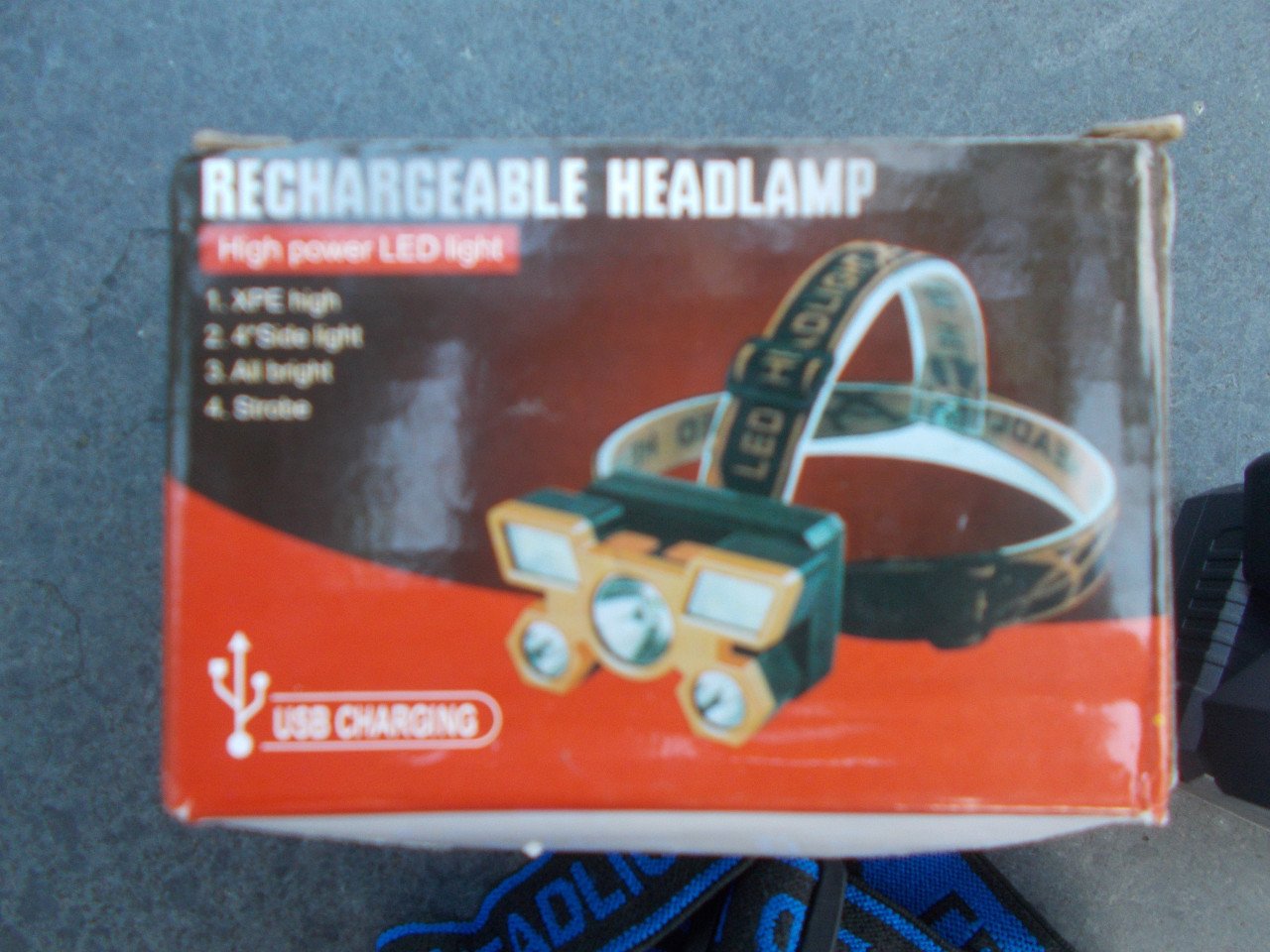 Hoofdlamp, nieuw in verpakking en oplaadbaar
