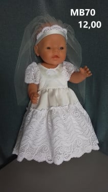 Leuke poppenkleertjes baby born. Bruidsjurk. Opbrengst KiKa.