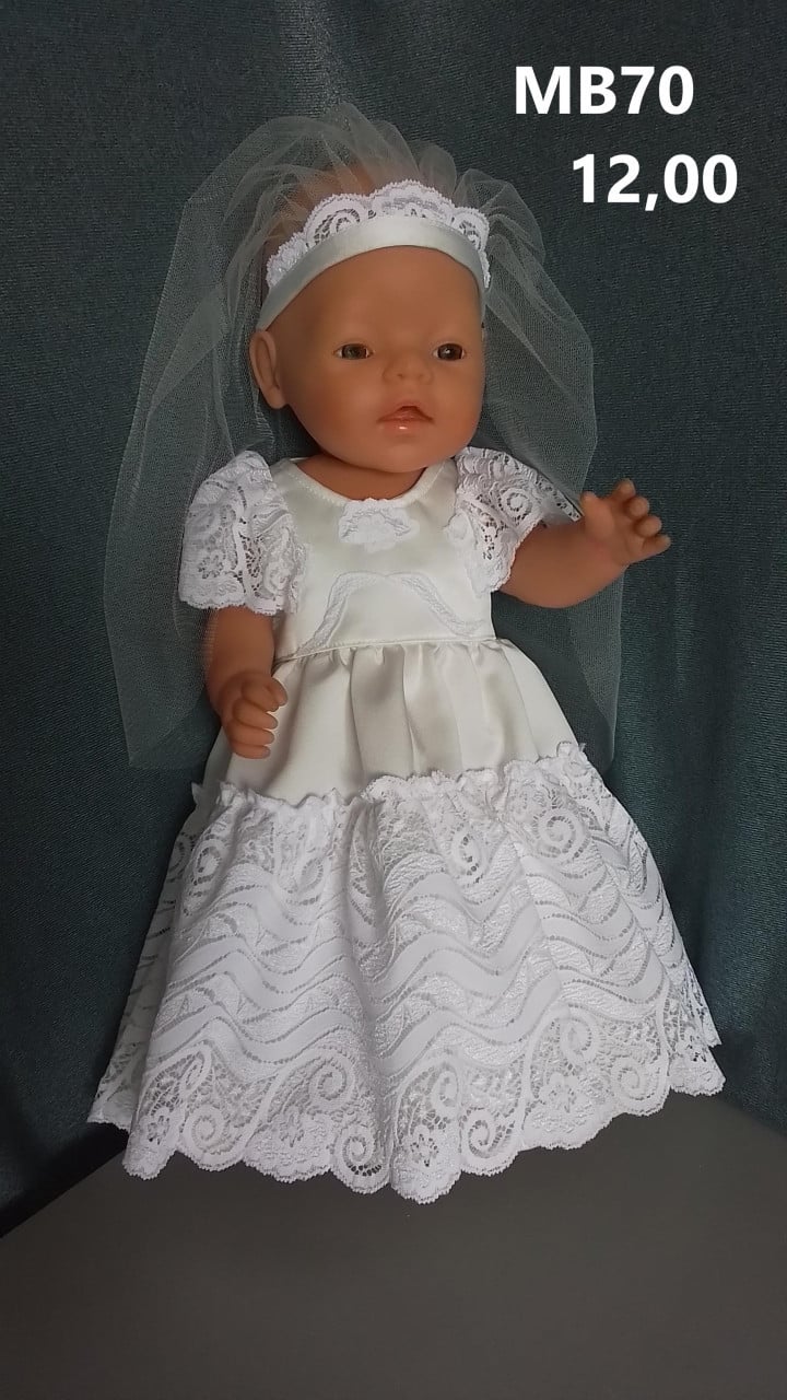 Leuke poppenkleertjes baby born. Bruidsjurk. Opbrengst KiKa.