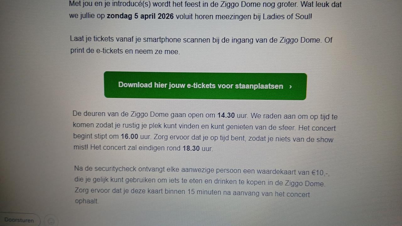 2 kaartjes ladies of soul 5 april ziggo dome  disco dancefloor plaats + 20E