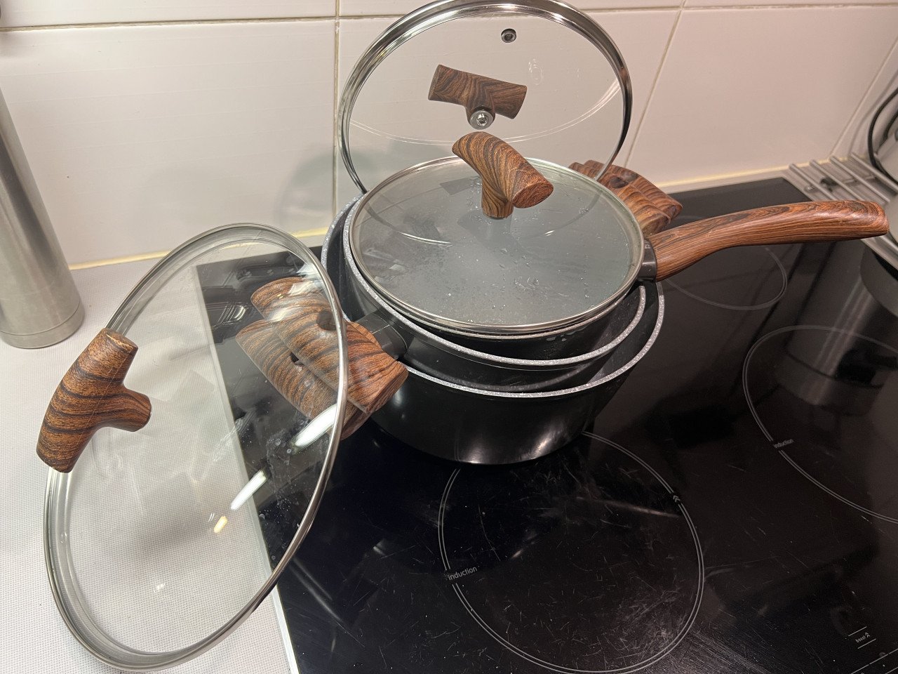 Michelino Nora Pannenset Geschikt voor alle warmtebronnen Maple Wood