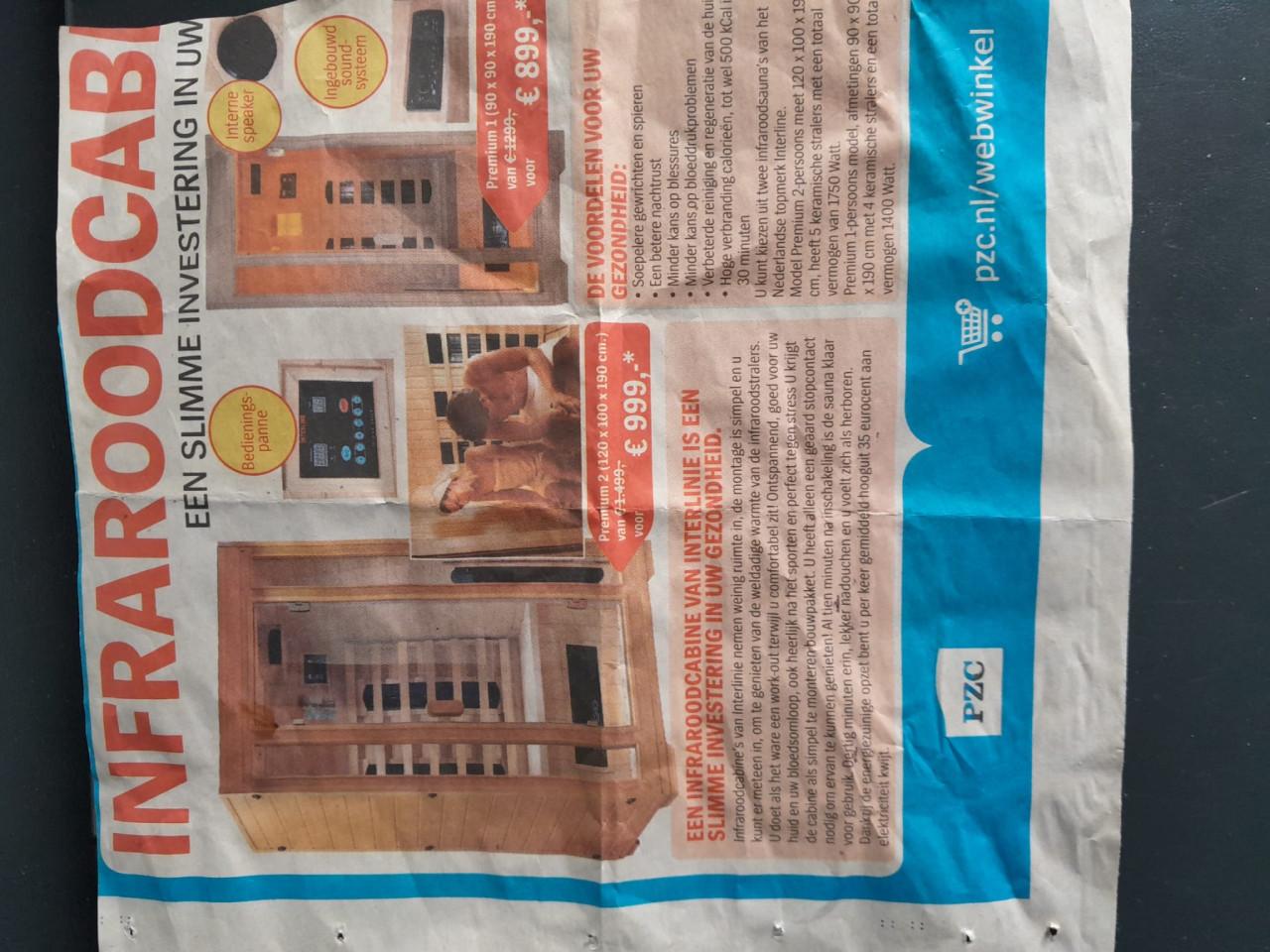 Infrarood sauna 2 persoons Infra Smart
