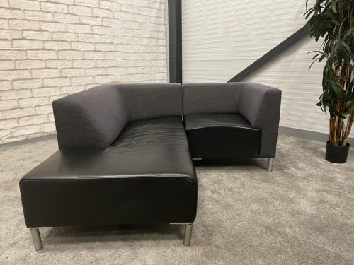 GRATIS LEVERING HEEL NL Montel Elementen Echt Leer Hoekbank