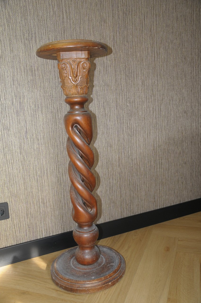 Vintage Barley Twist Standaard / zuil / plantentafel '70!