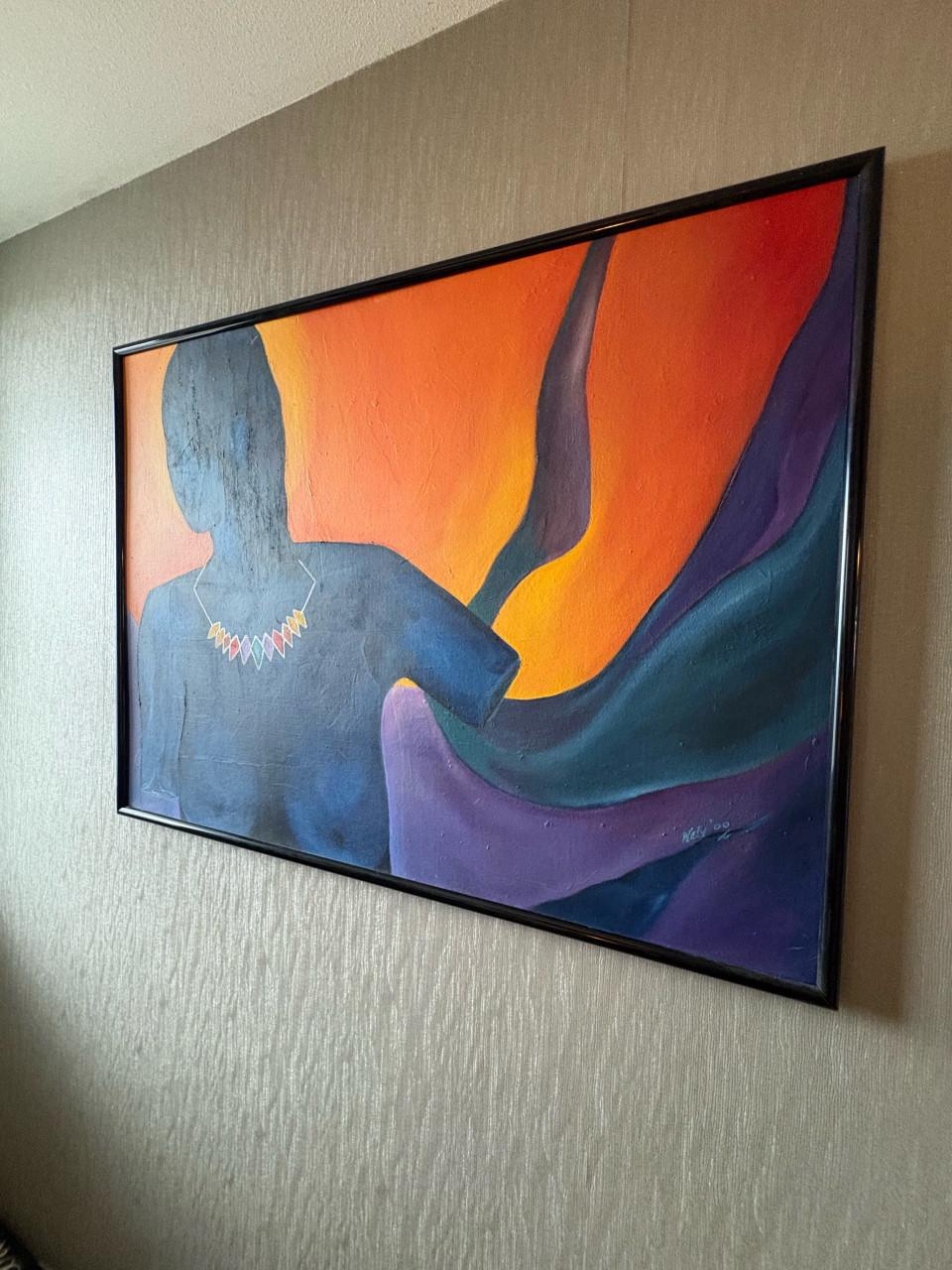 Groot schilderij op doek van vrouwelijk silhouet