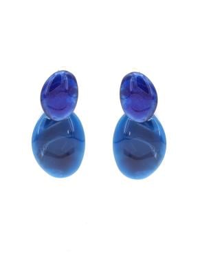 Oorclips blauw met dieptewerking en kleurverloop