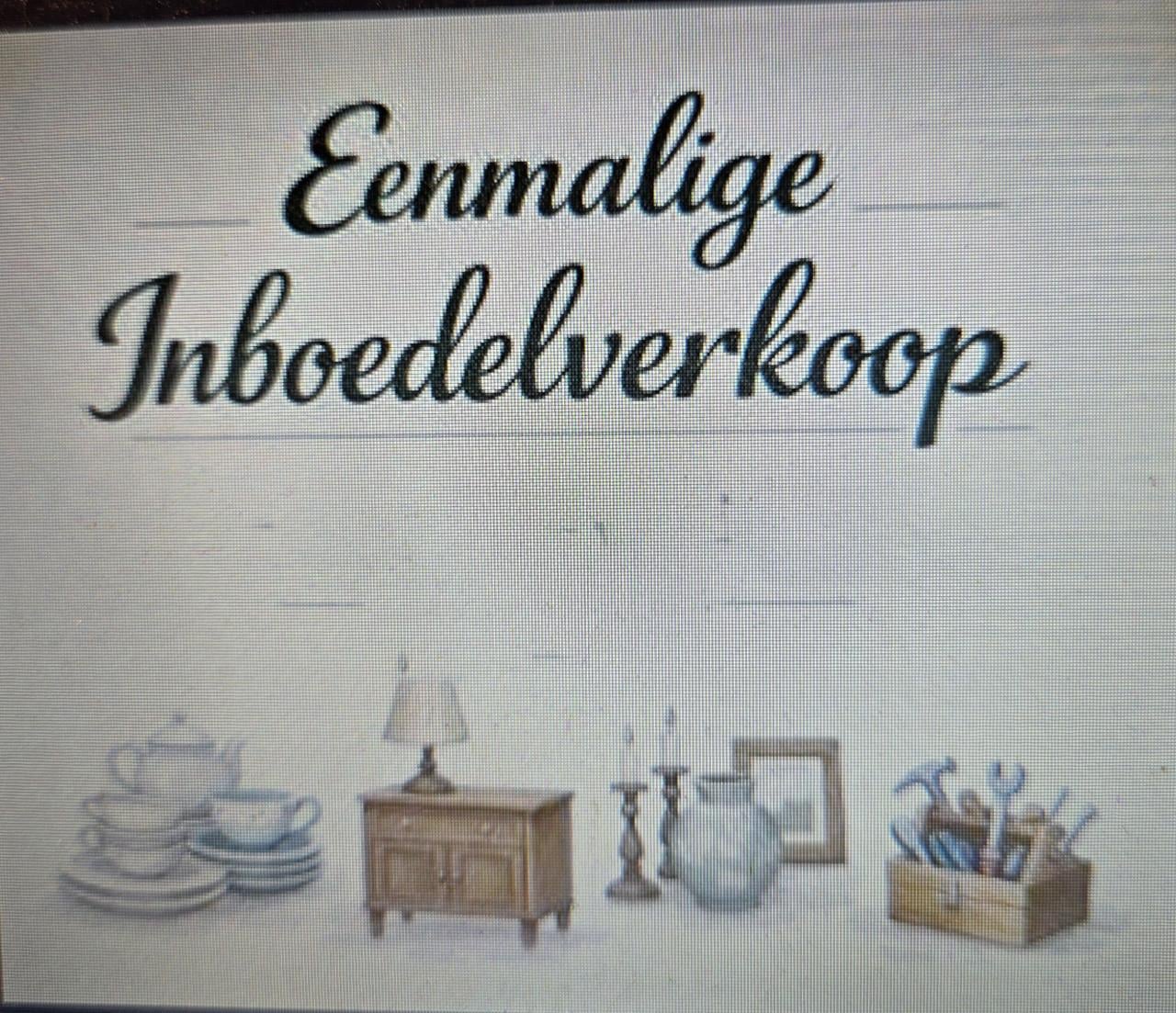 Eenmalige inboedelverkoop. Zaterdag 31 oktober 2026 9-16 uur