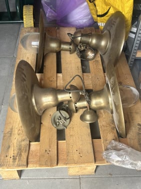 Koperen hanglamp/scheepslamp set 4 stuks