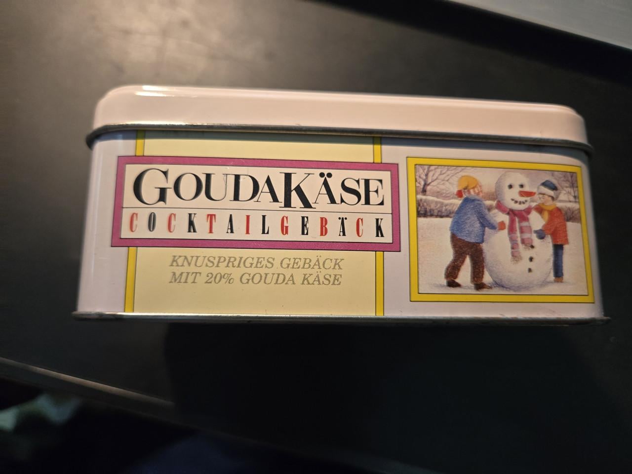 Buiteman Goudakaas Cocktailbolletjes vintage tinnen blik. Leeg.