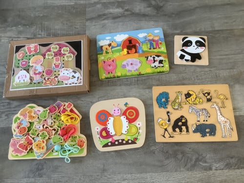 Houten Rijgbord en Houten Puzzels